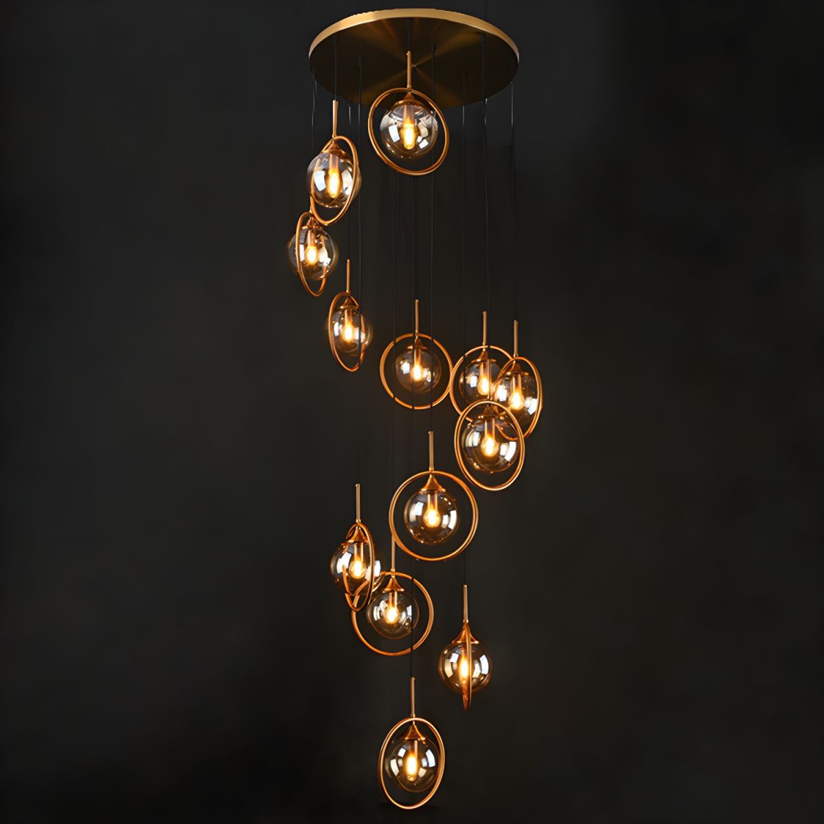 Valentina Moderne Spiraal Ballen Glas Trap Chandelier