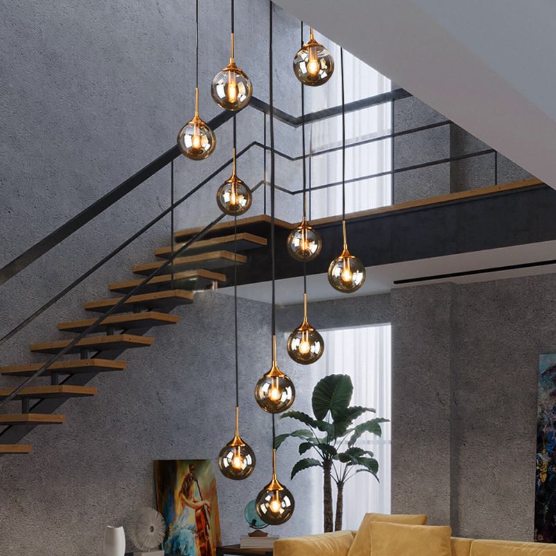 Valentina Moderne Spiraal Ballen Glas Trap Chandelier