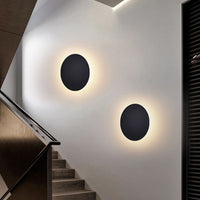 Kyris Ronde Minimalistische Wandlamp Zwart/Goud/Wit. Woonkamer