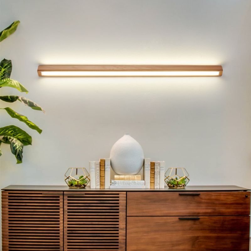 Dwyn Wandlamp Spiegel Lineair Minimalistisch Hout Woonkamer