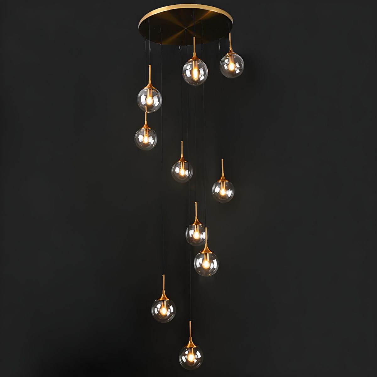 Valentina Moderne Spiraal Ballen Glas Trap Chandelier