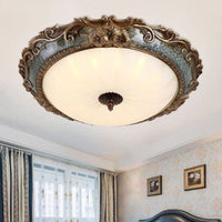 Tiffany Plafondlamp, Messing/Hars