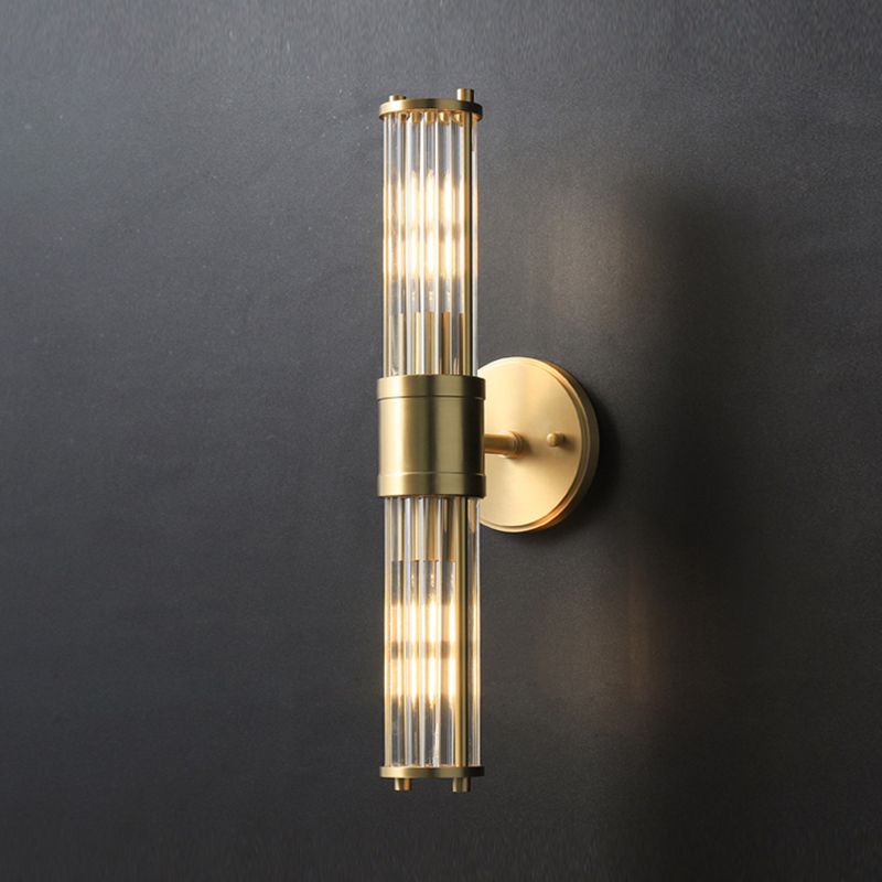 Kristy Amerikaanse Cilindrische Elegante Gouden Glas/Metaal Vanity Wandlamp