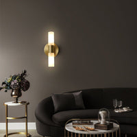 Arisha Moderne Cilindrische Metalen LED Wandlamp, Goud