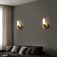 Arisha Moderne Cilindrische Metalen LED Wandlamp, Goud