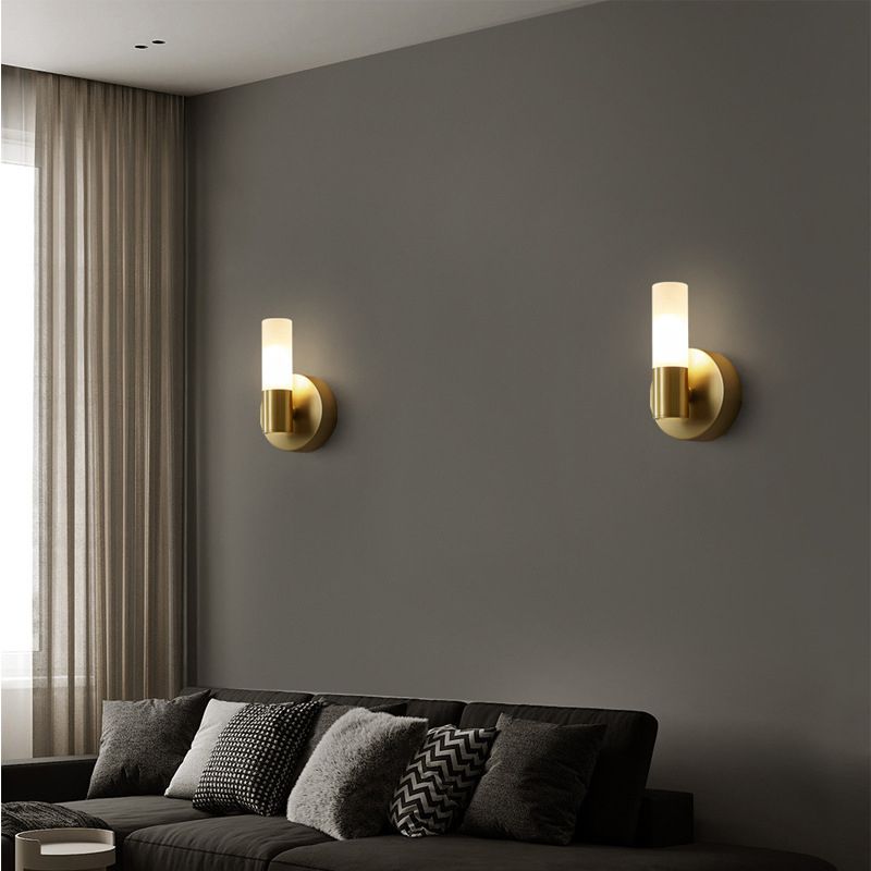 Arisha Moderne Cilindrische Metalen LED Wandlamp, Goud