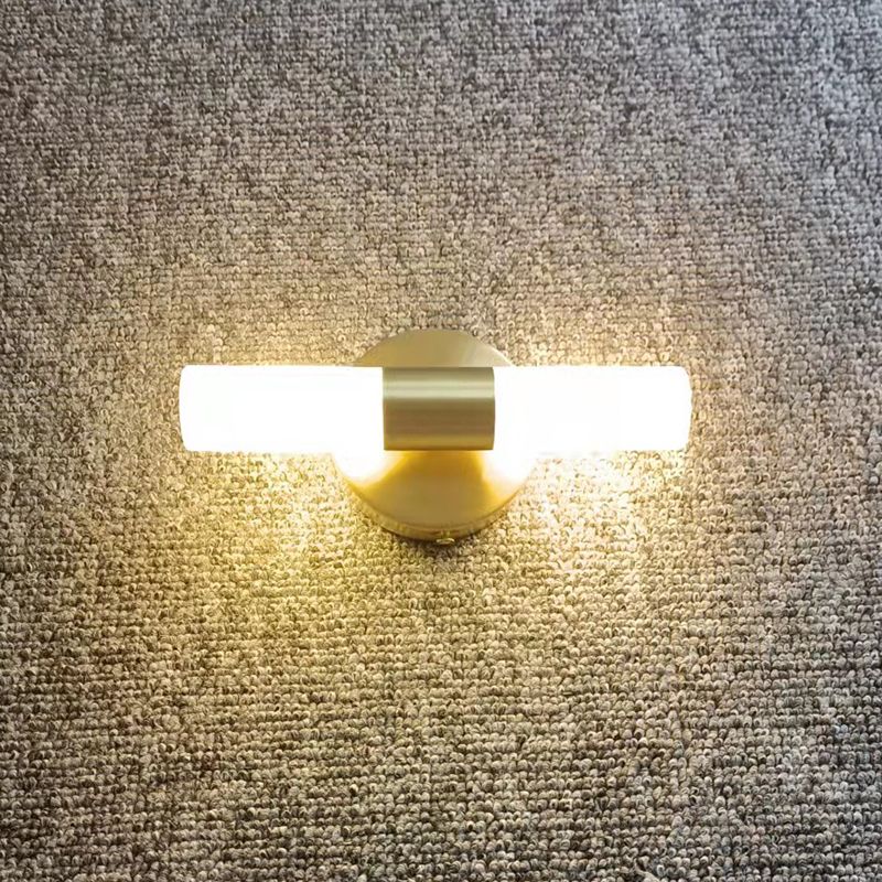 Arisha Moderne Cilindrische Metalen LED Wandlamp, Goud