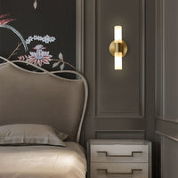 Arisha Moderne Cilindrische Metalen LED Wandlamp, Goud