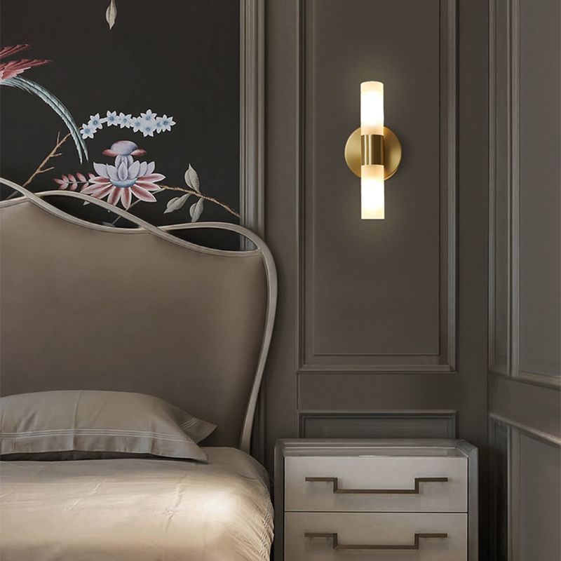 Arisha Moderne Cilindrische Metalen LED Wandlamp, Goud