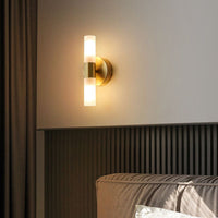 Arisha Moderne Cilindrische Metalen LED Wandlamp, Goud