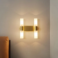 Arisha Moderne Cilindrische Metalen LED Wandlamp, Goud