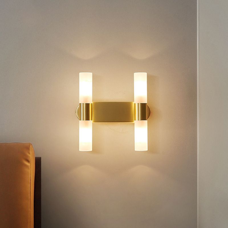 Arisha Moderne Cilindrische Metalen LED Wandlamp, Goud