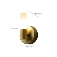 Arisha Moderne Cilindrische Metalen LED Wandlamp, Goud