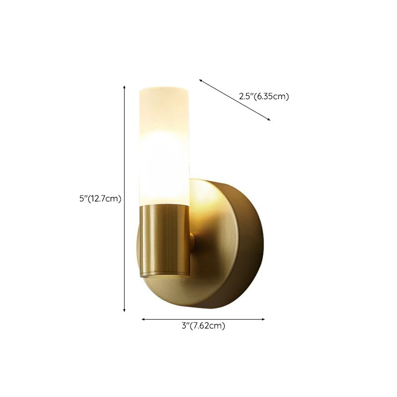 Arisha Moderne Cilindrische Metalen LED Wandlamp, Goud