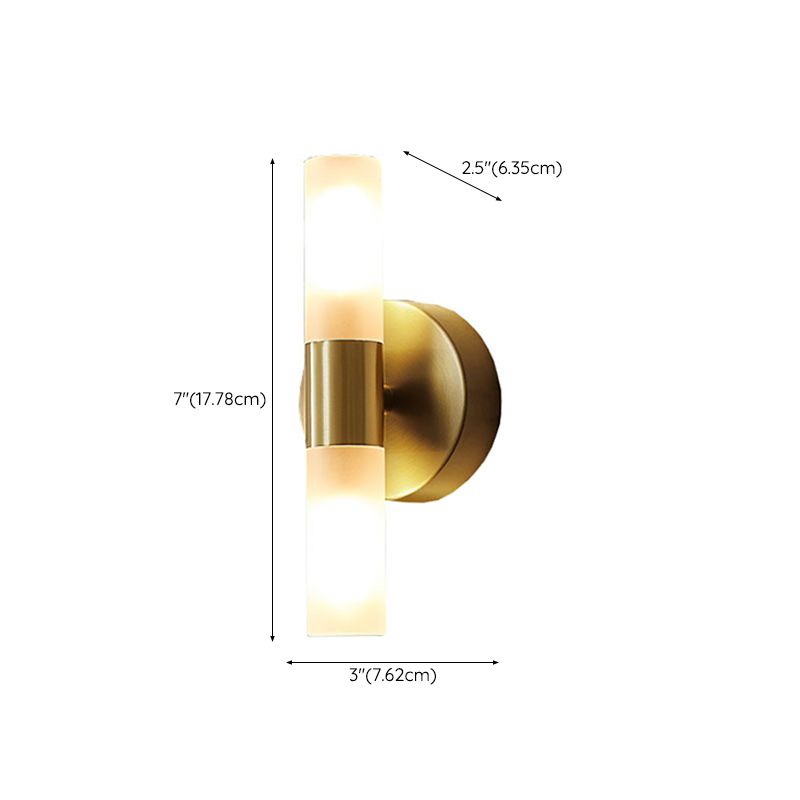 Arisha Moderne Cilindrische Metalen LED Wandlamp, Goud