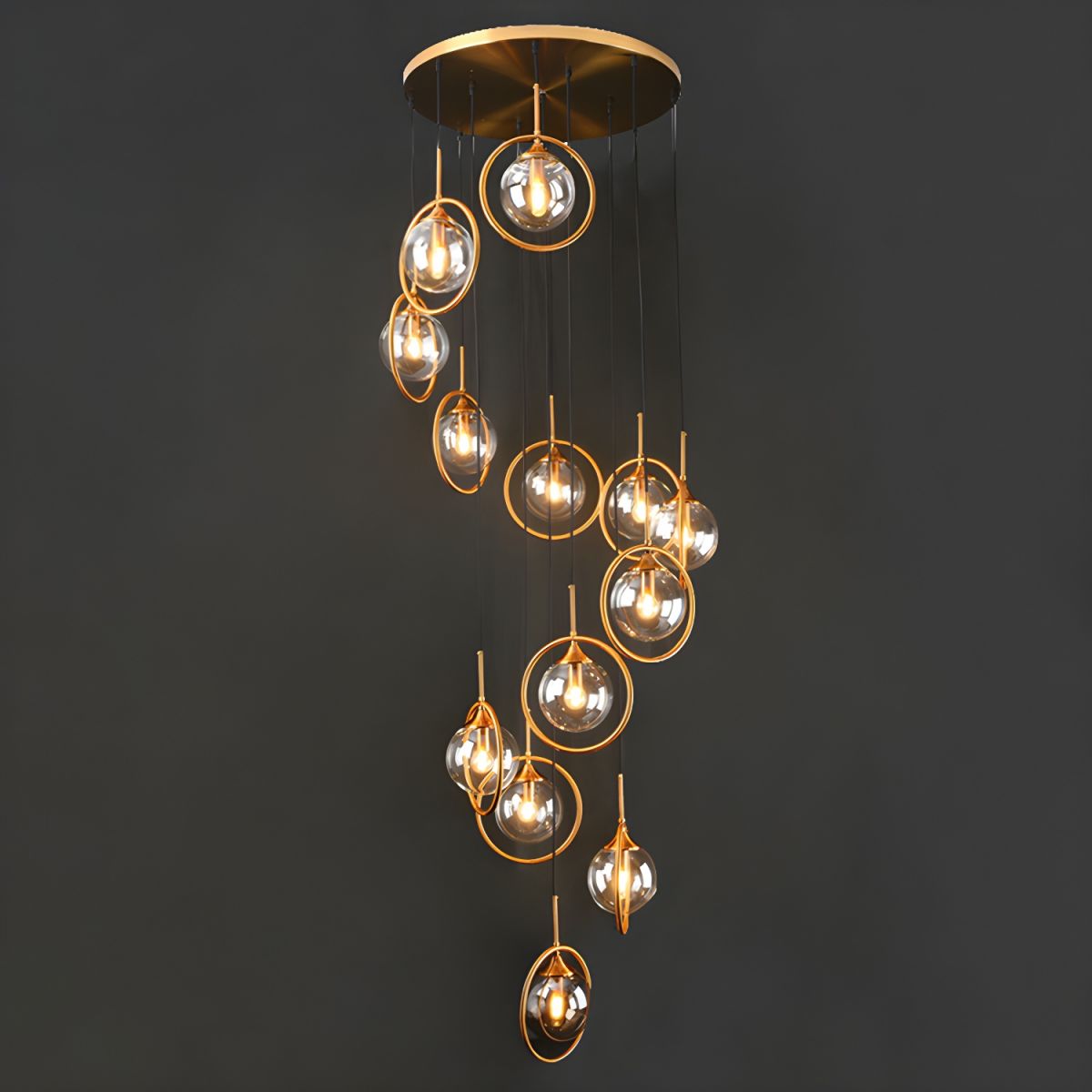 Valentina Moderne Spiraal Ballen Glas Trap Chandelier