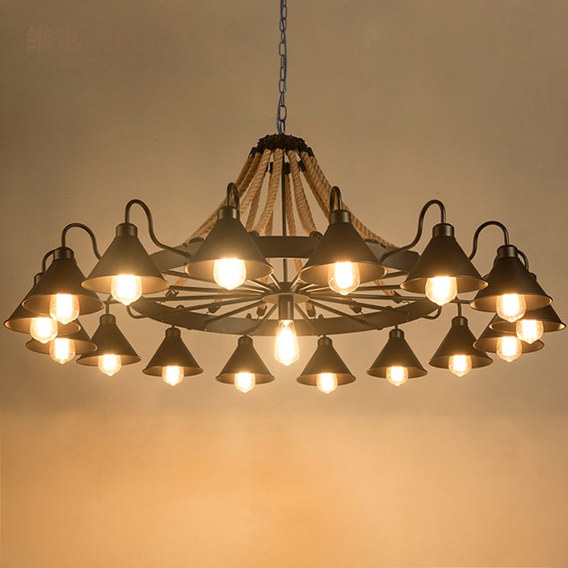 Epoch Vintage Industriële Touw Chandelier Woonkamer