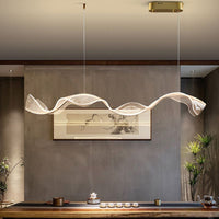 Yela Hanglampen Moderne Golf Metaal/Acryl Wit/Goud Woonkamer