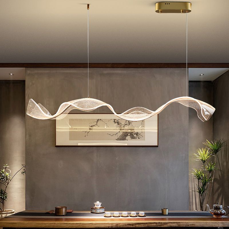 Yela Hanglampen Moderne Golf Metaal/Acryl Wit/Goud Woonkamer