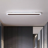 Arisha Minimalistische Ovale Lineaire Plafondlamp, Wit/Koffie