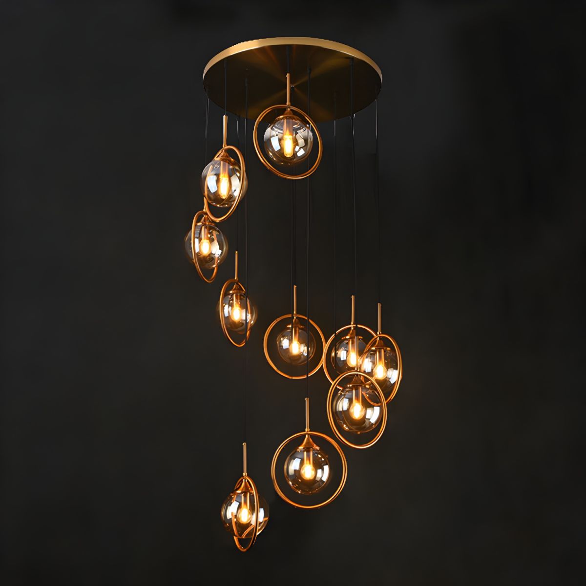 Valentina Moderne Spiraal Ballen Glas Trap Chandelier