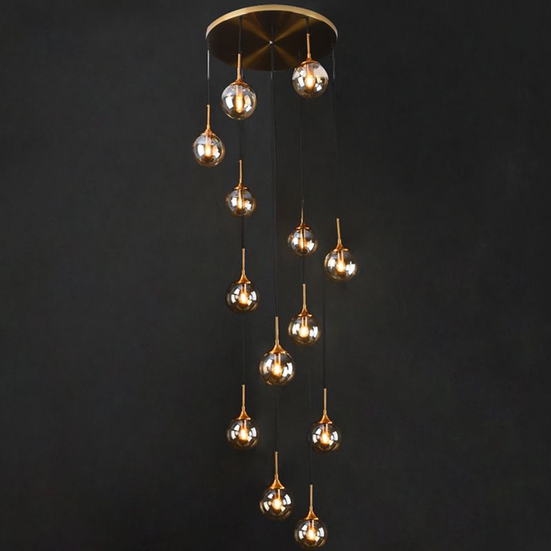 Valentina Moderne Spiraal Ballen Glas Trap Chandelier