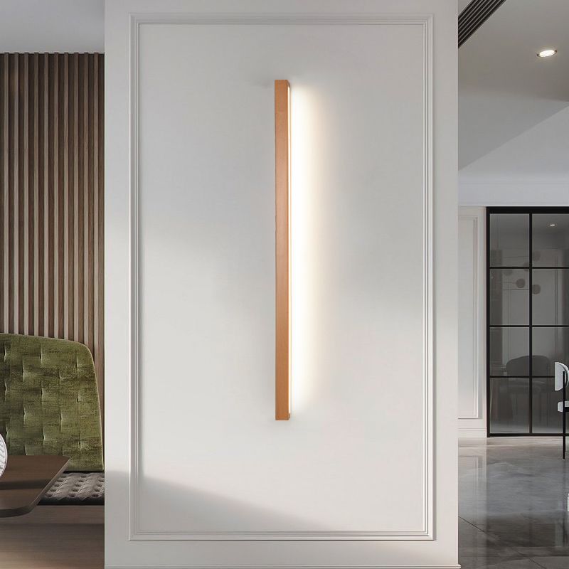 Dwyn Wandlamp Spiegel Lineair Minimalistisch Hout Woonkamer