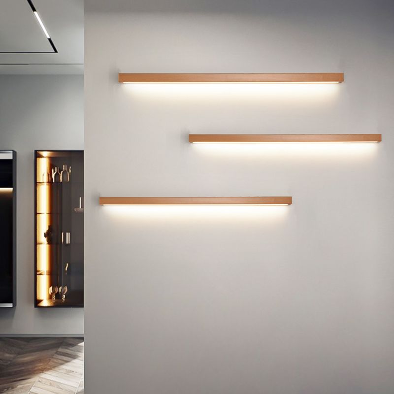 Dwyn Wandlamp Spiegel Lineair Minimalistisch Hout Woonkamer