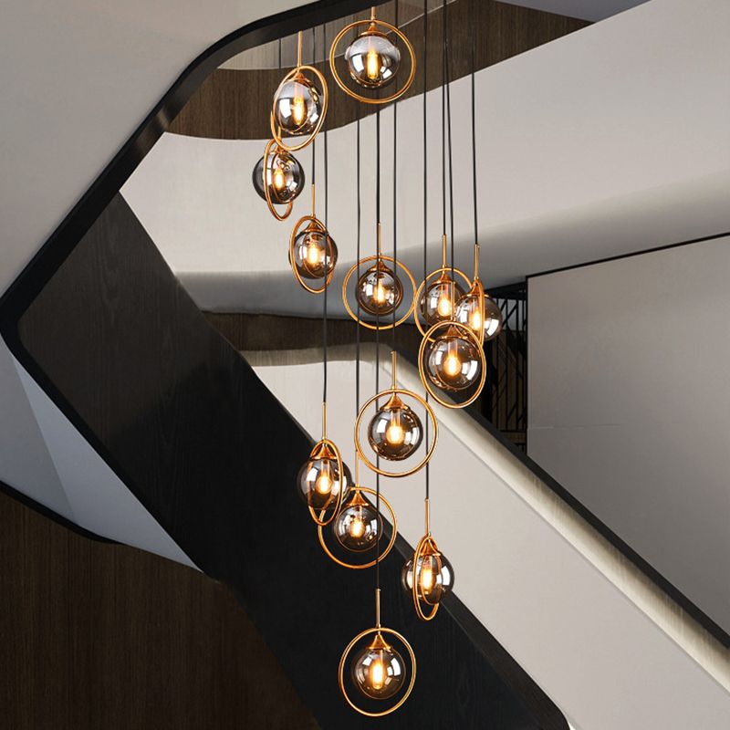 Valentina Moderne Spiraal Ballen Glas Trap Chandelier