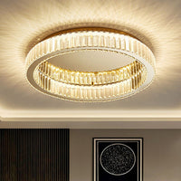 Kristy Moderne Art Deco Circulaire Kristallen Plafondlamp Goud