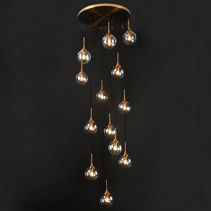 Valentina Moderne Spiraal Ballen Glas Trap Chandelier