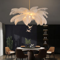 O'Moore Struisvogel Hedendaagse Elegante Veer Kroonluchter, Wit