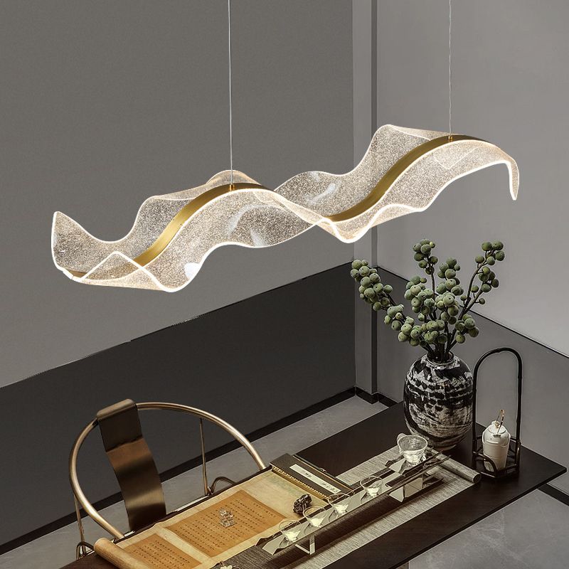 Yela Hanglampen Moderne Golf Metaal/Acryl Wit/Goud Woonkamer