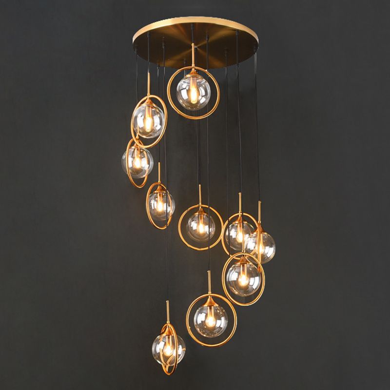 Valentina Moderne Spiraal Ballen Glas Trap Chandelier