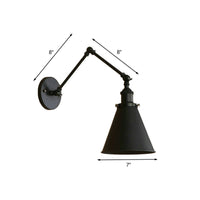 Zynar Vintage Verstelbare Wandlamp, Metaal, Zwart/Roest, Woonkamer