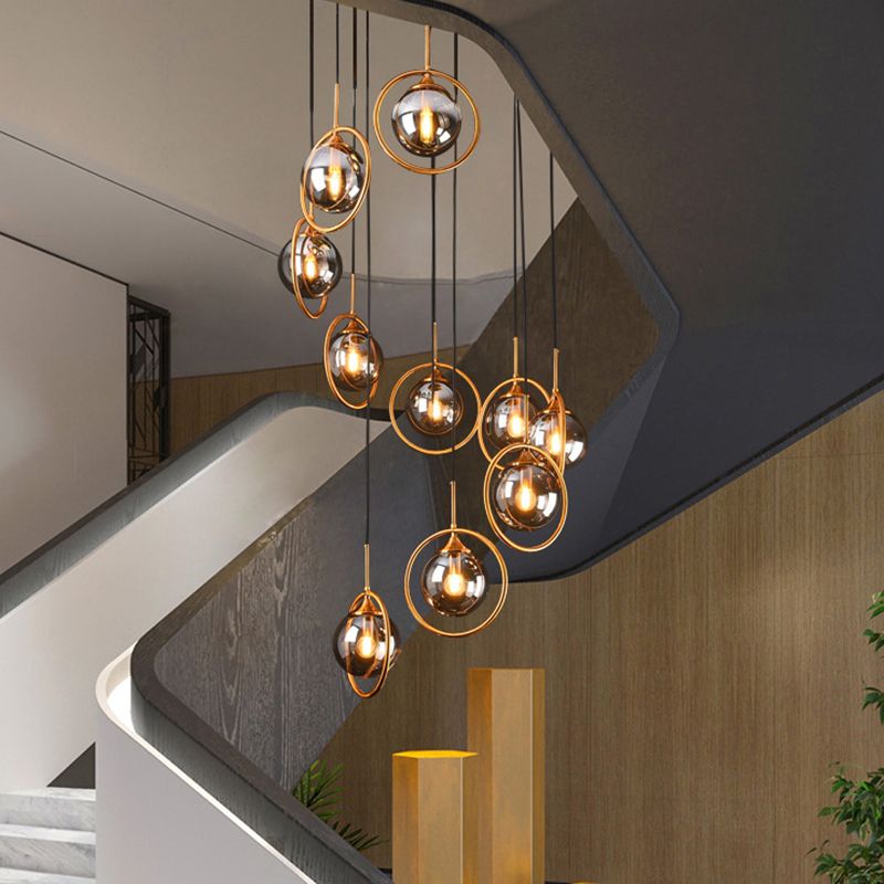 Valentina Moderne Spiraal Ballen Glas Trap Chandelier