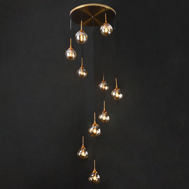 Valentina Moderne Spiraal Ballen Glas Trap Chandelier