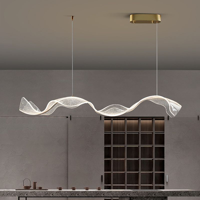 Yela Hanglampen Moderne Golf Metaal/Acryl Wit/Goud Woonkamer
