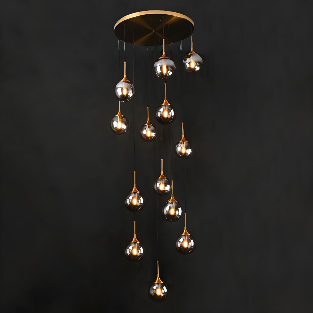 Valentina Moderne Spiraal Ballen Glas Trap Chandelier