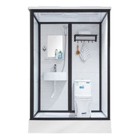 Gekaderde Tempered Glass Douche Kit met Inclusief Basis Gekaderde Douchecabine