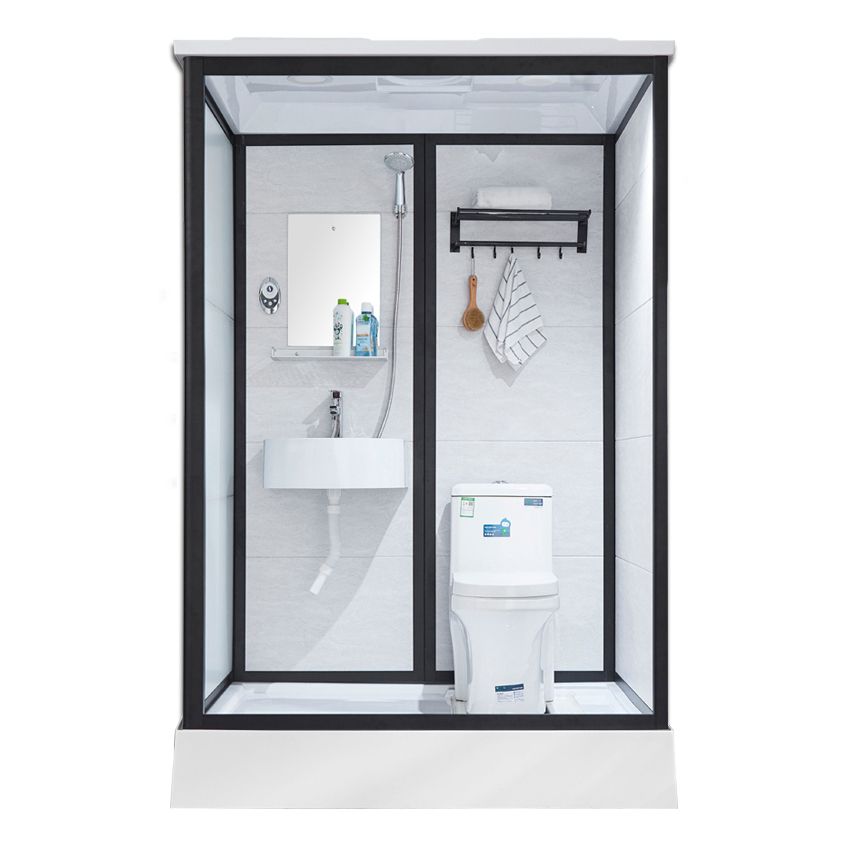 Gekaderde Tempered Glass Douche Kit met Inclusief Basis Gekaderde Douchecabine