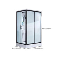 Gekaderde Tempered Glass Douche Kit met Inclusief Basis Gekaderde Douchecabine
