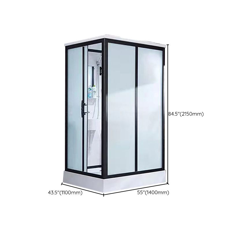 Gekaderde Tempered Glass Douche Kit met Inclusief Basis Gekaderde Douchecabine