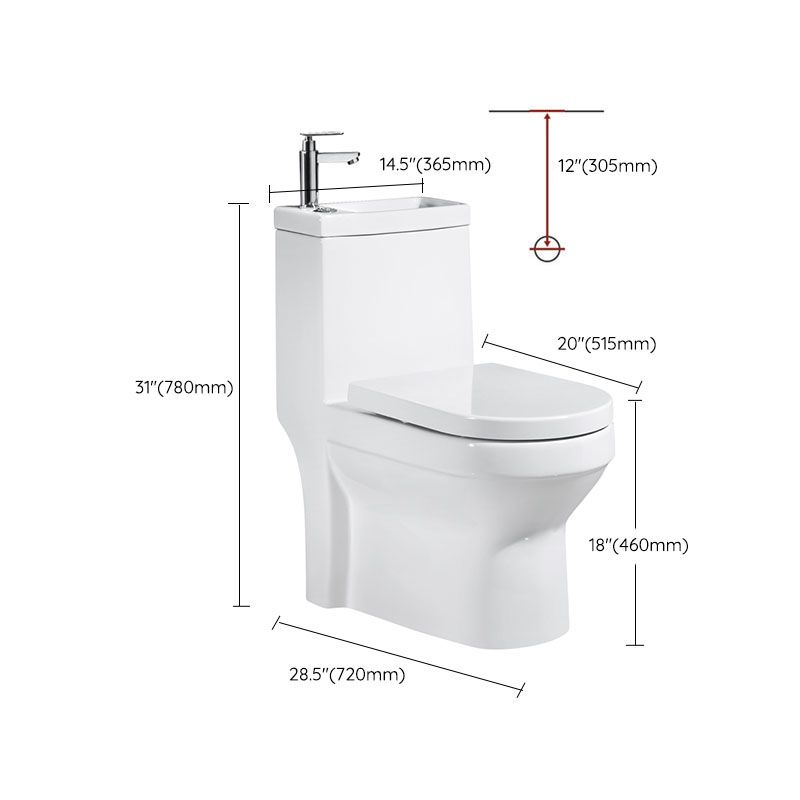 Moderne Toiletpot Vloermontage Porselein Alles-in-één Spoeltoilet