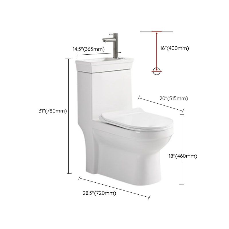 Moderne Toiletpot Vloermontage Porselein Alles-in-één Spoeltoilet