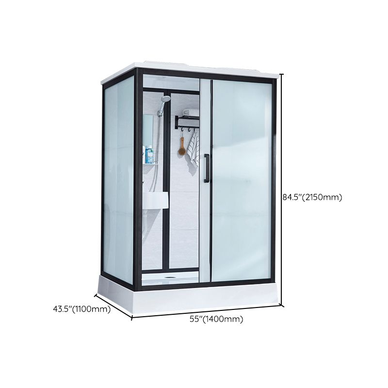 Gekaderde Tempered Glass Douche Kit met Inclusief Basis Gekaderde Douchecabine