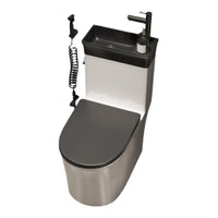 1-Piece Verlengd Spoeltoilet Keramische Toiletpot met Wasbak