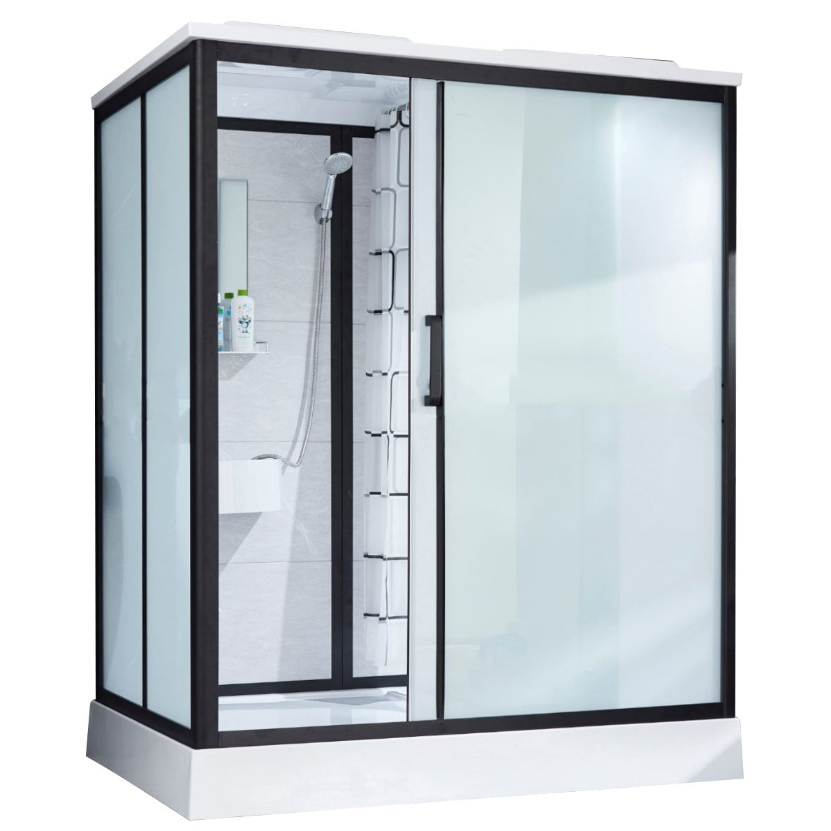 Gekaderde Tempered Glass Douche Kit met Inclusief Basis Gekaderde Douchecabine