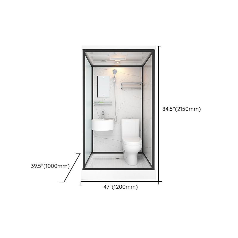 Basis Inclusief Gekaderde Douchecabine met Witte Basis en Vaste Paneel