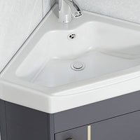 Contemporary Sink Vanity Driehoekige Wandgemonteerde Hoekbadkamermeubel
